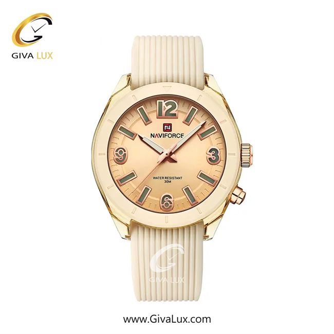 ساعت مچی اورجینال اسپرت-زنانه ناوی فورس|Naviforce|نوی فورس|نیوی فورس شیری | شیری| رزگلد| کد رفرنس NF7103